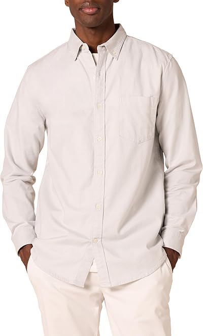 Men's Slim-Fit Long-Sleeve Stretch Oxford Shirt with Pocket